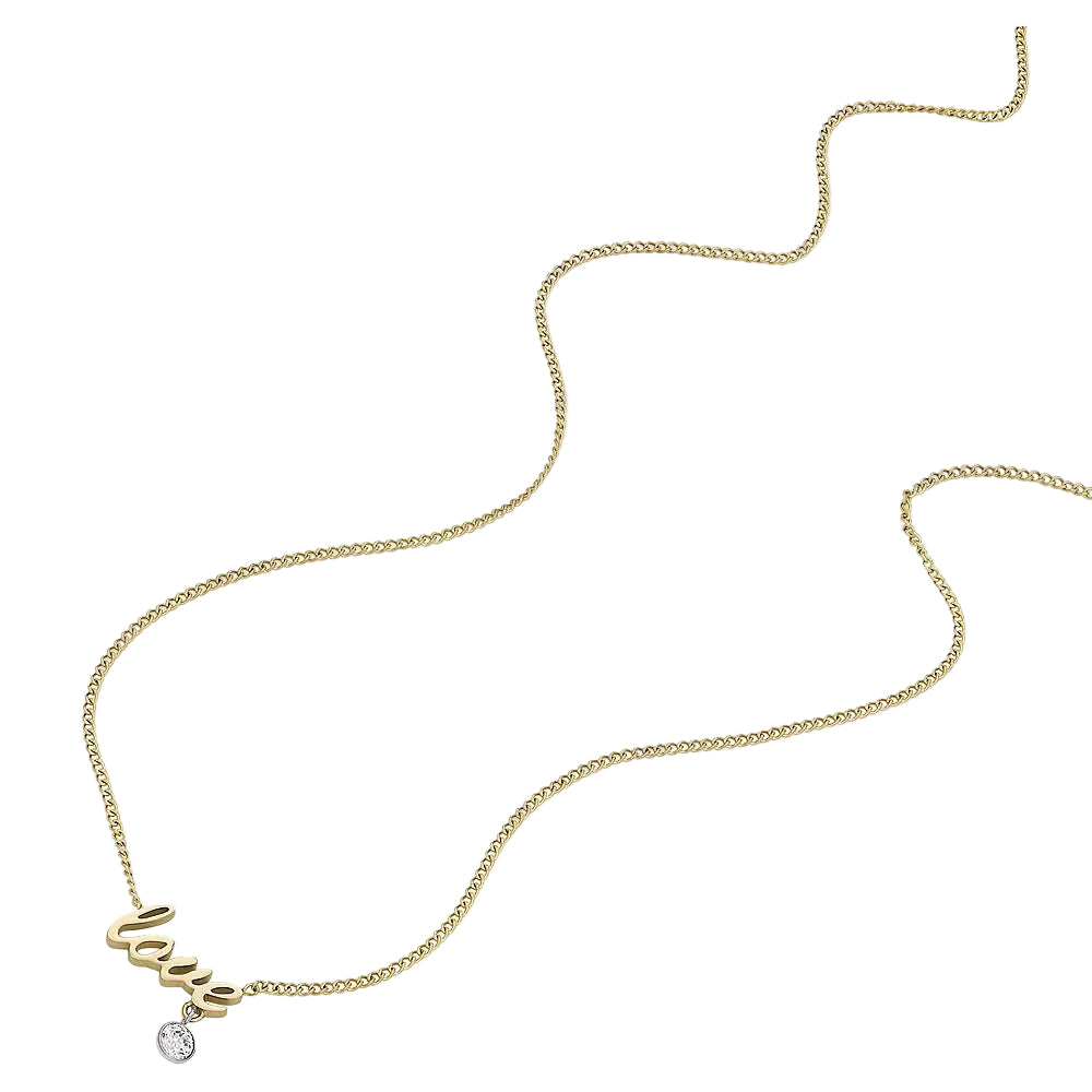 Fossil Sadie Love Notes Women's Cubic Zirconia Station Necklace