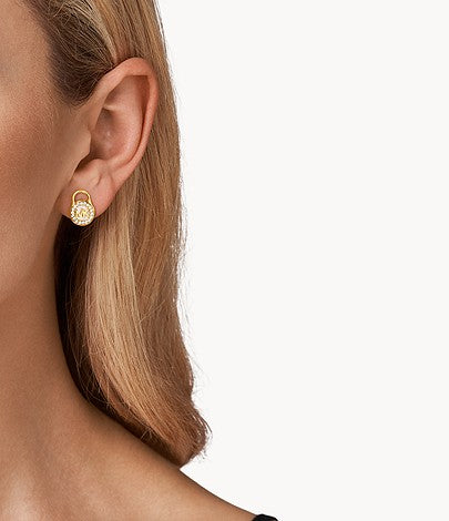 Pendientes con cierre de nácar para mujer de Michael Kors con baño de oro de 14 quilates sobre plata de ley