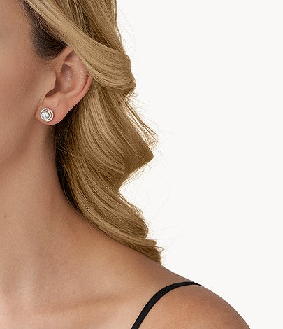 Aros con forma de halo y pavé de Michael Kors para mujer chapados en oro rosa de 14 quilates sobre plata de ley
