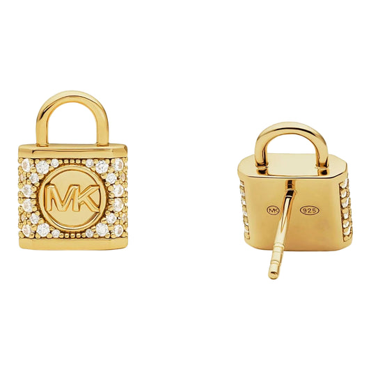 Pendientes de botón con circonitas de Michael Kors para mujer bañados en oro sobre plata de ley