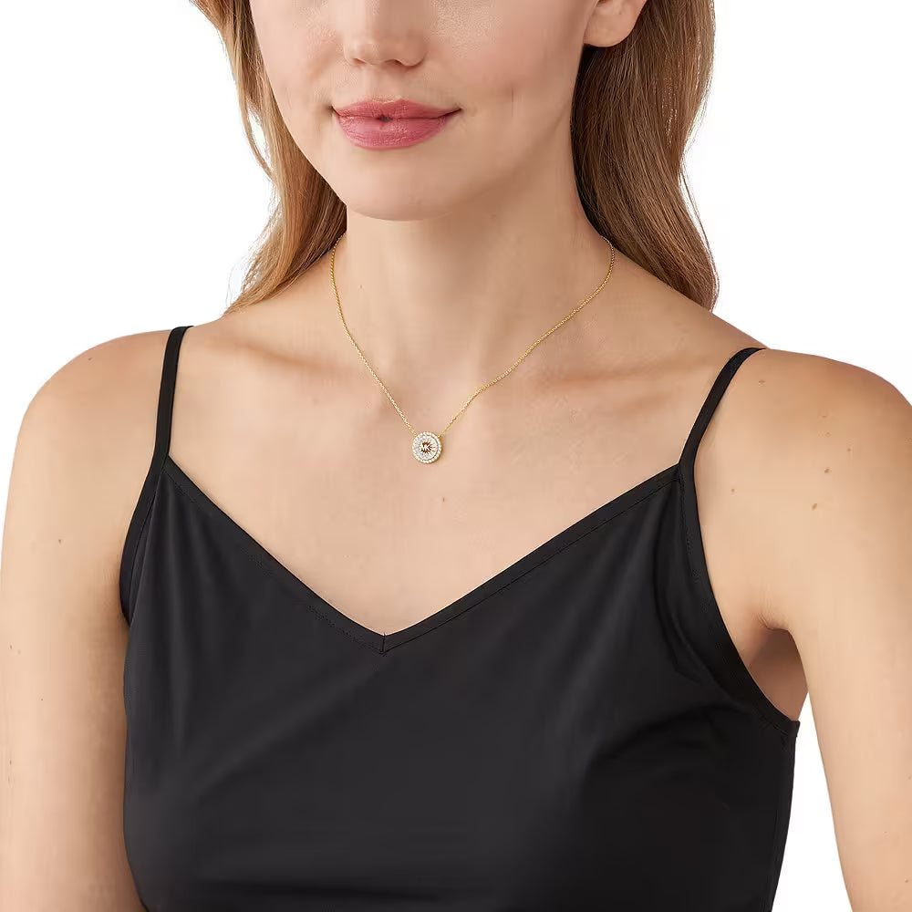 Michael Kors Women's Cubic Zirconia Necklace in Sterling Silver