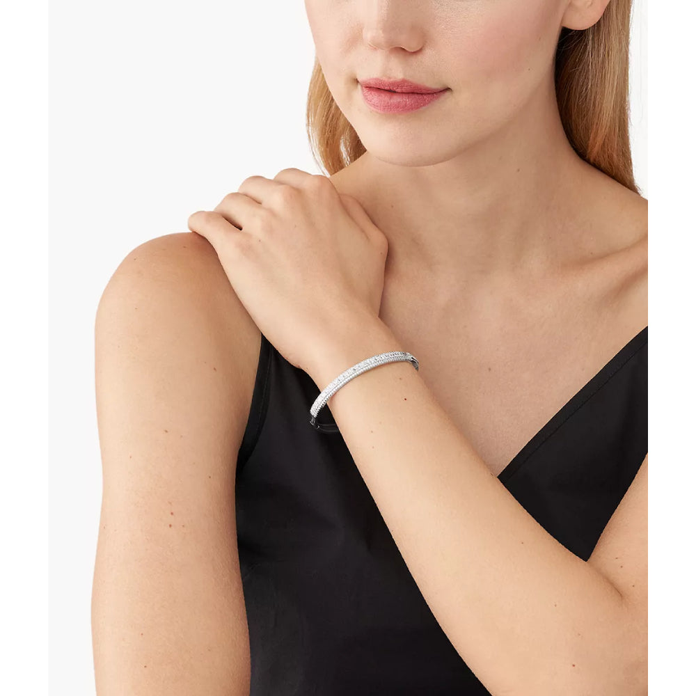 Pulsera de mujer Michael Kors con circonita cúbica cónica en forma de baguette y pavé en plata de ley