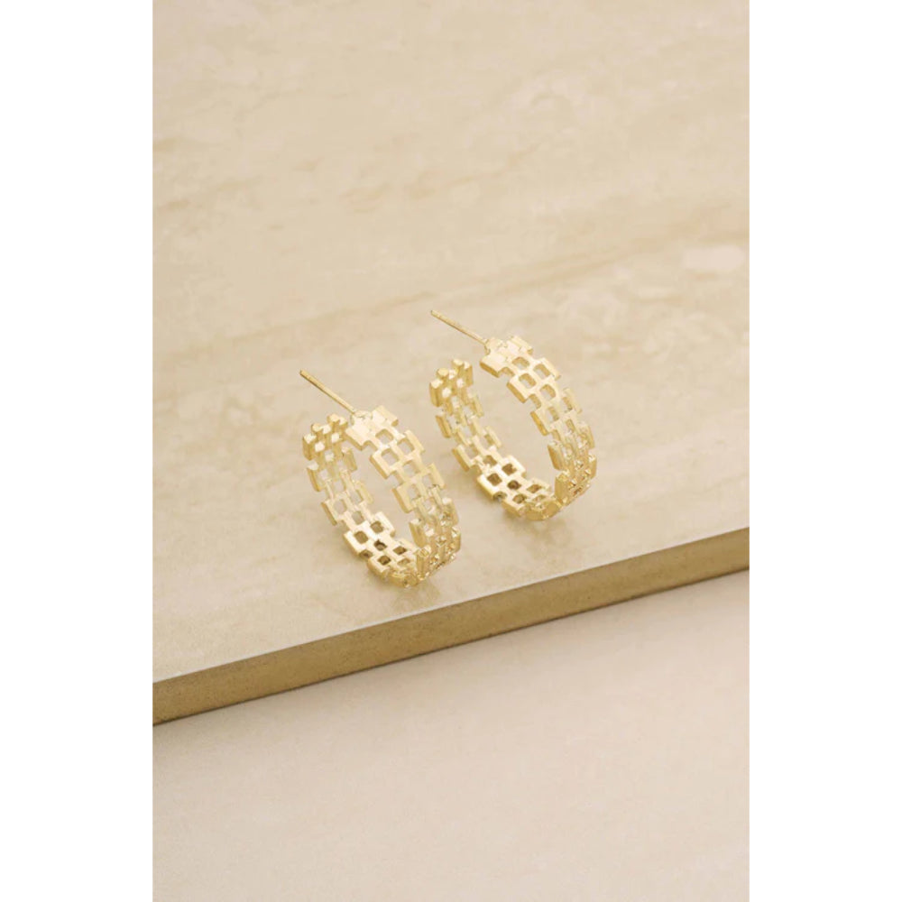 Ettika Modern Chainmail Women's 18k Gold Plated Hoops