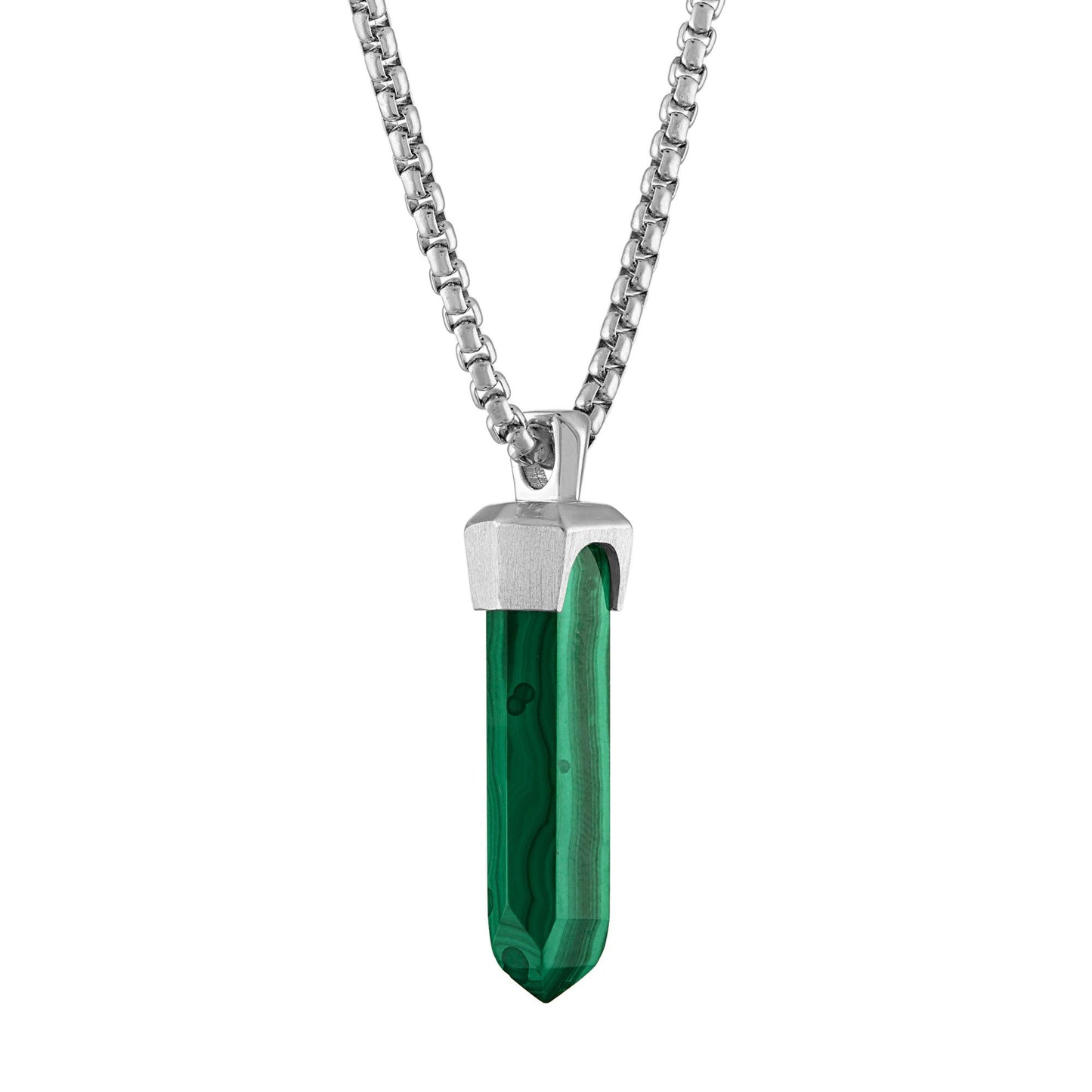 Bulova 26" Icon Malachite Pendant Necklace in Sterling Silver