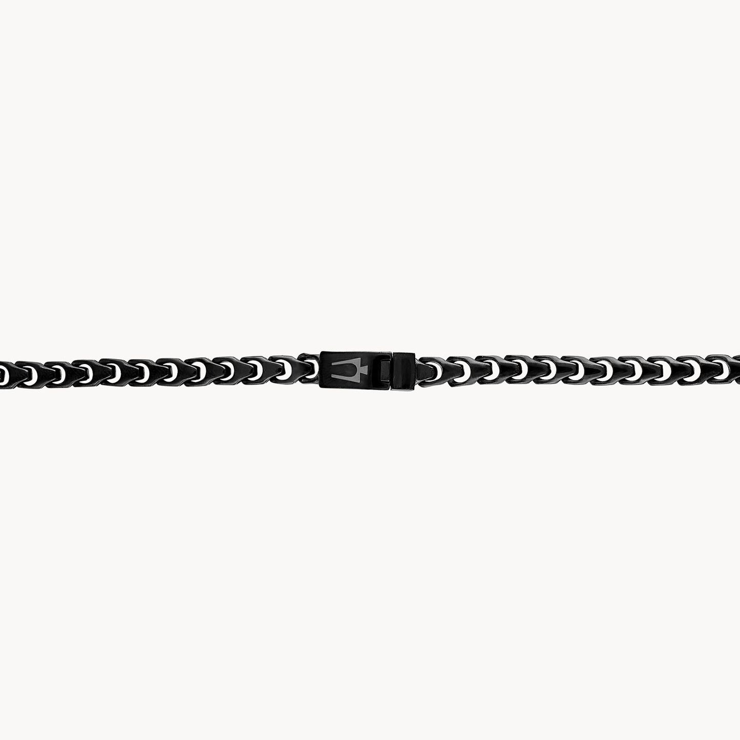 Collar de eslabones de acero inoxidable negro de 22" de Bulova