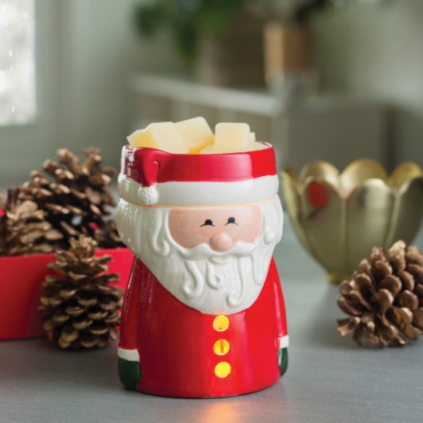 Candle Warmers Santa Claus Illumination Fragrance Warmer - Red