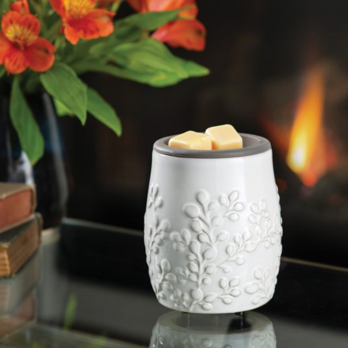 Candle Warmers Willow Flip Dish Wax Warmer - White