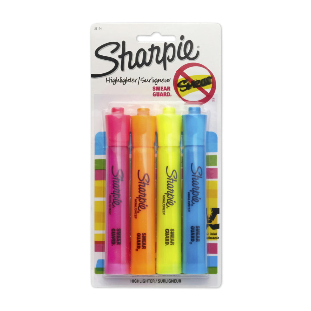 Marcadores fluorescentes Sharpie con punta biselada (juego de 4)