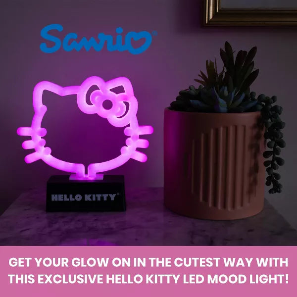 Hello Kitty Face And Bow 6.5" LED Neon Mood Light