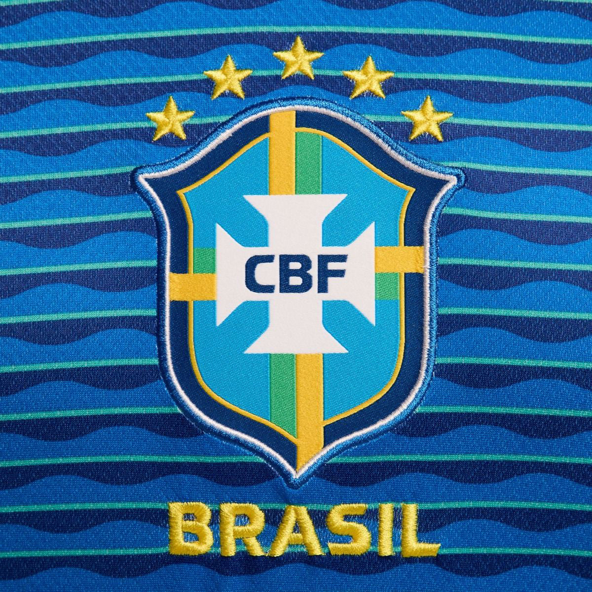 Réplica de camiseta de fútbol extragrande Nike Brasil 2024 Away Stadium para hombre - Azul