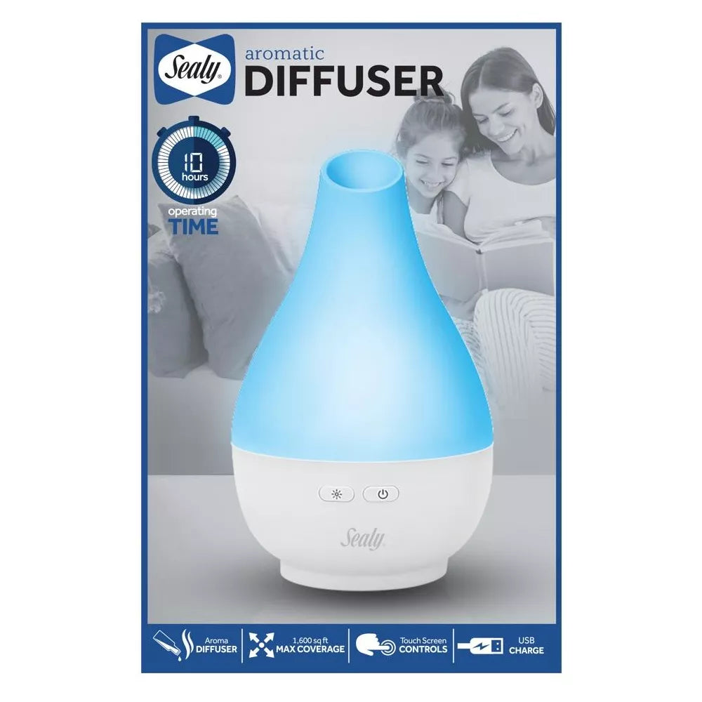 Sealy Ultra Quiet Humidifier Aroma Diffuser with Multi-Color Light Up