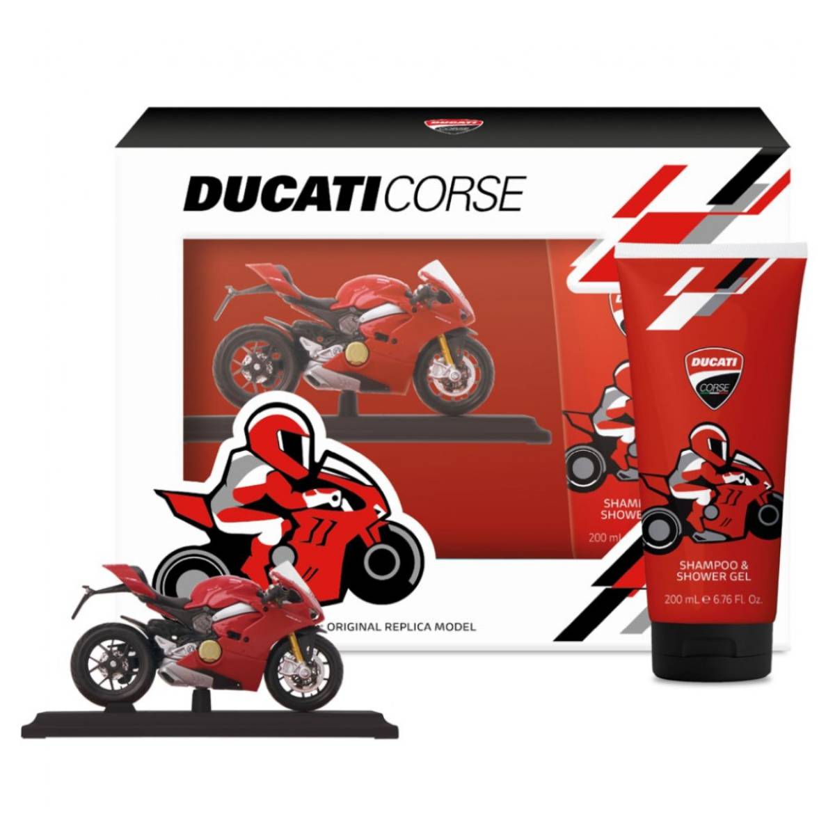 Ducati Corse Panigale V4 6.76 oz Shower Gel Gift Set with Diecast Bike