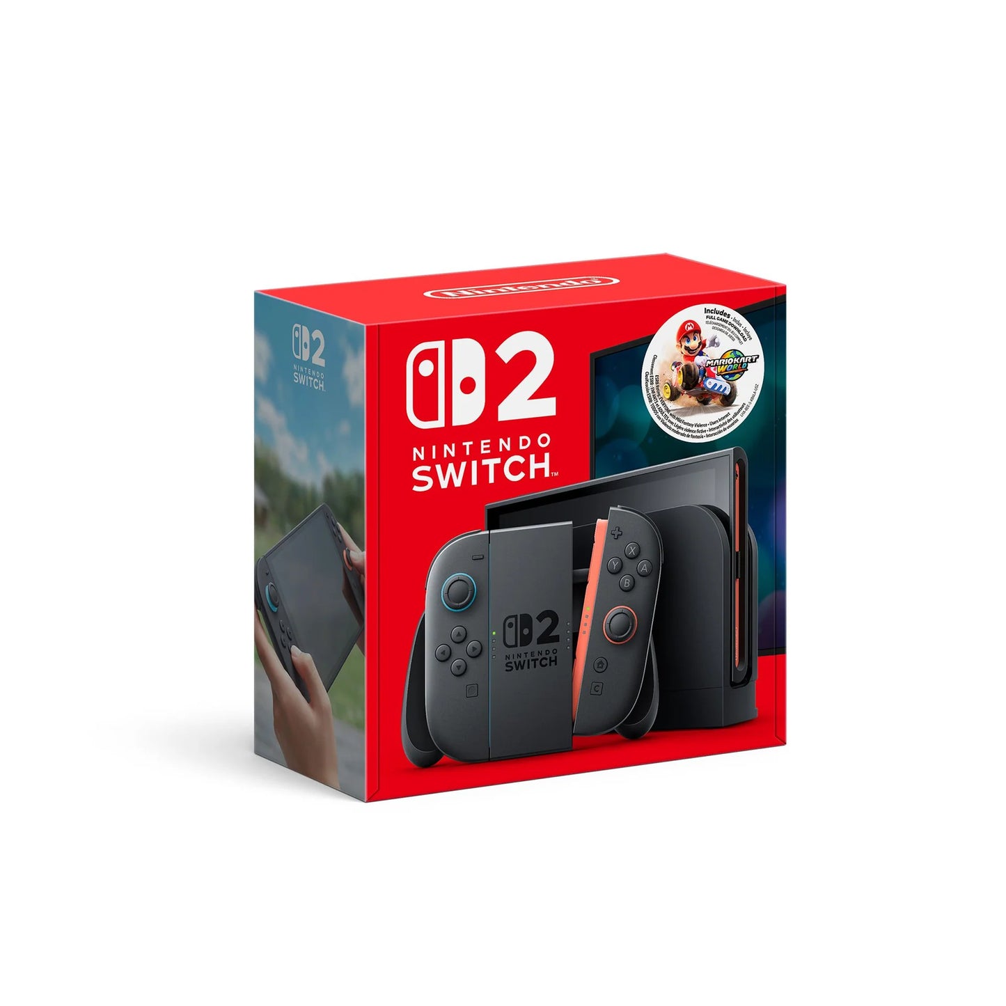 Bundle: Nintendo Switch 2 Gaming Console Mario Kart World Bundle + Samsung 256GB microSD Express Card + Super Mario Bros 16" Backpack + Switch 2 Camera +  Joy-Con 2 Charging Grip + DreamGear Gaming Headset