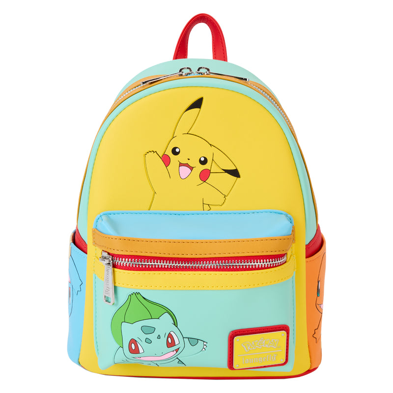 Loungefly Pokémon Color Block Starters Mini Backpack - Multicolor