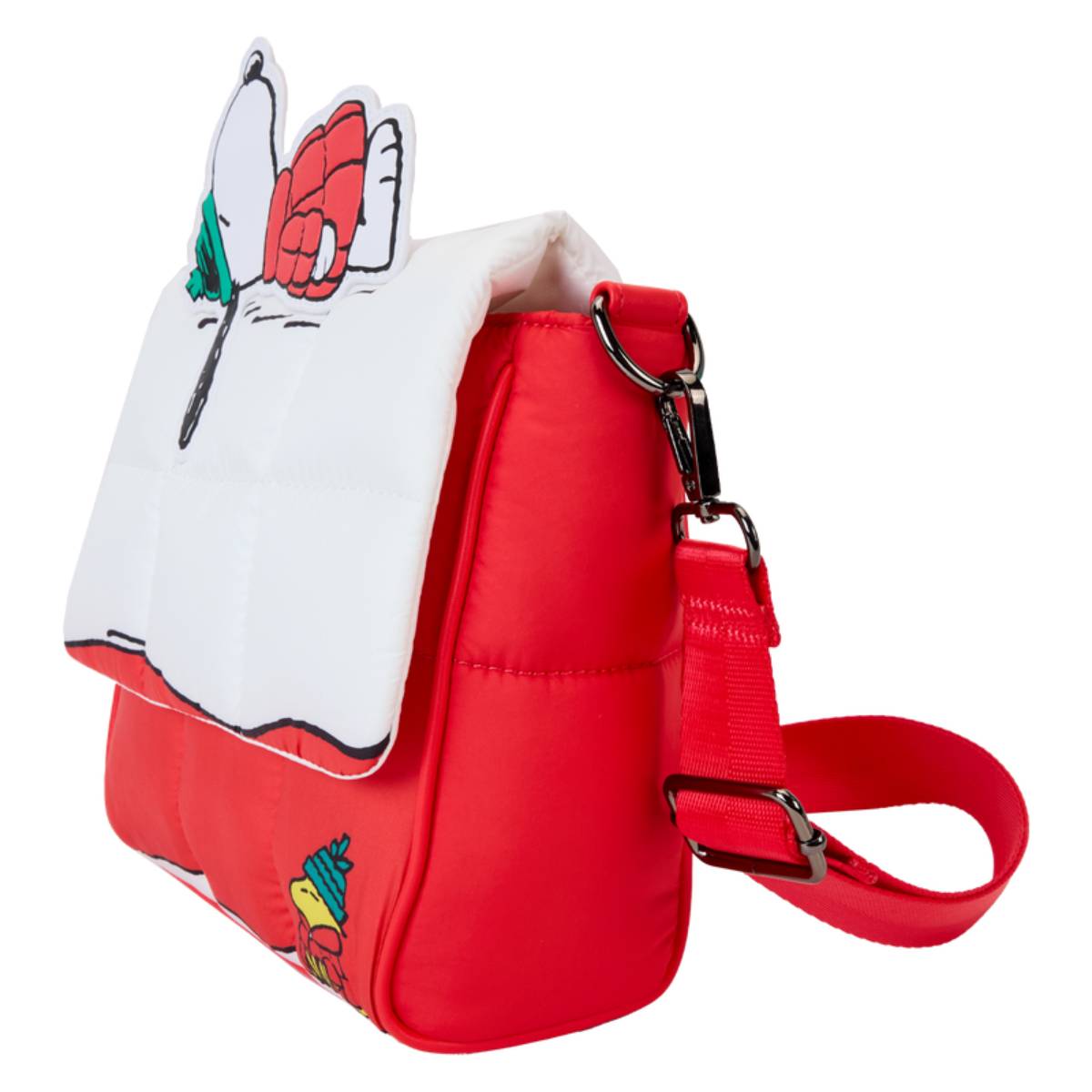 Loungefly Peanuts Snoopy Woodstock Snow Day Doghouse Crossbody Bag - White/Red