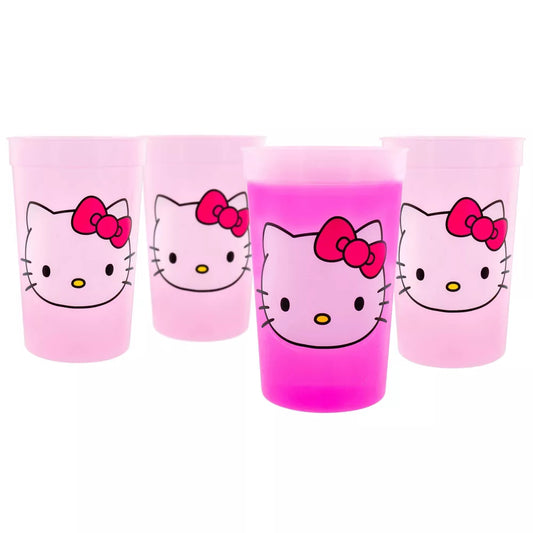 Sanrio Hello Kitty Color-Change Plastic Cup Set (4-Pieces)