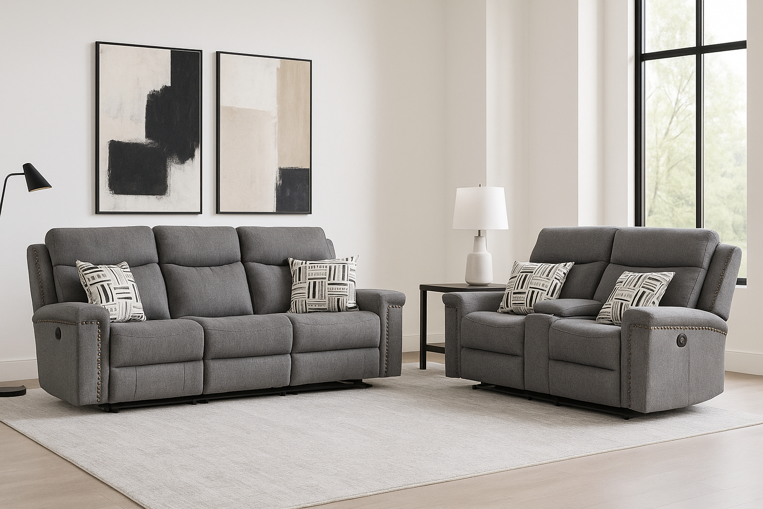 Sofa and Loveseat by Best Home - Gray