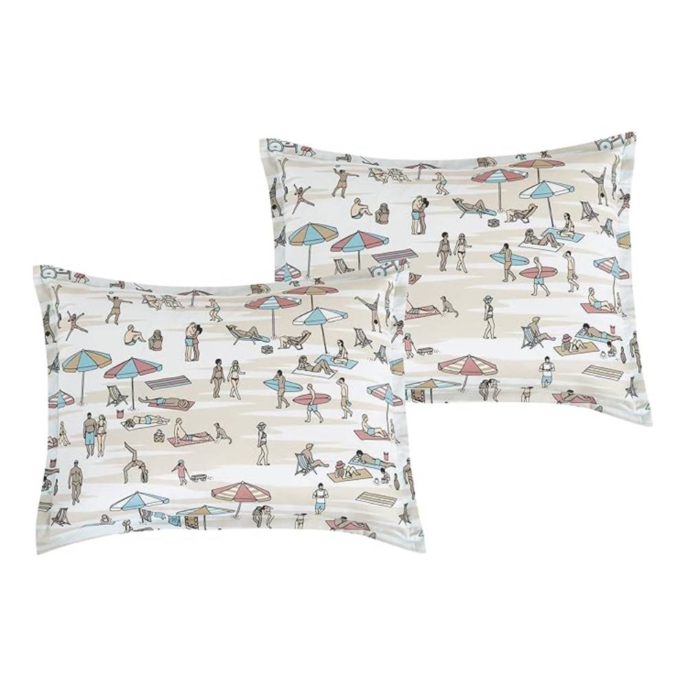 ESCA Coastal Beach Surfing Kid's Full Size Comforter Set (4-Piece) - Beige