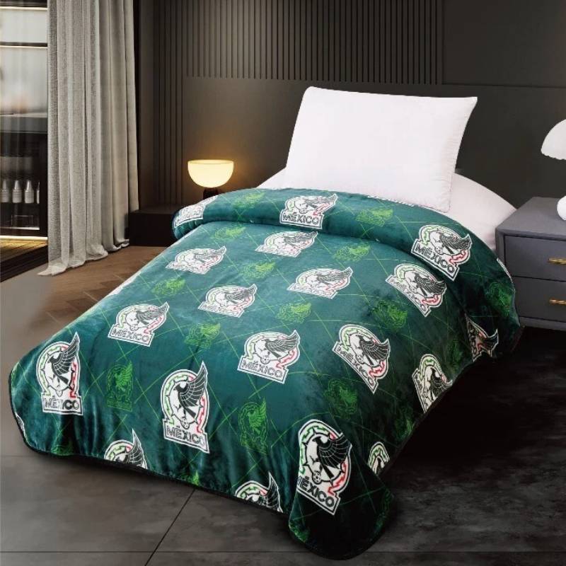 Silicon Valley 60" x 80" Mexico Cloud Soft Twin Size Reversible Blanket - Green