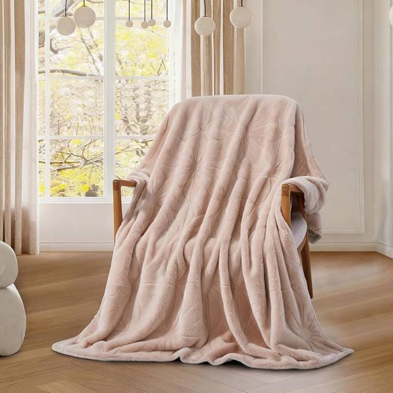 JCrown Anonna Luxury Oversized Throw Blanket - Pink