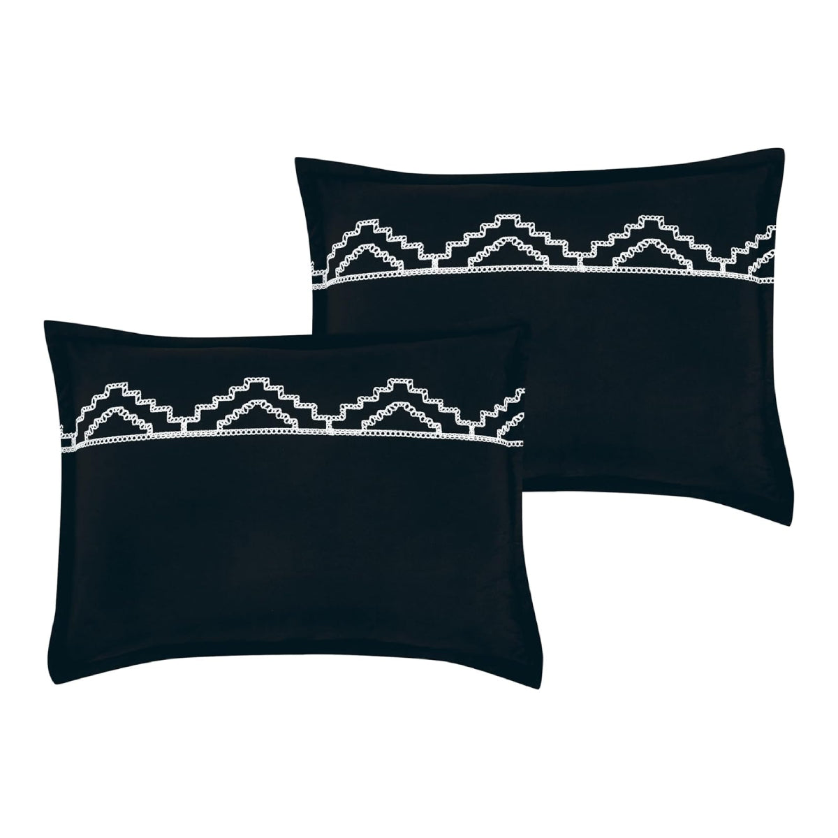 ESCA Euzebia Comforter Set (7-Piece) - Black/White