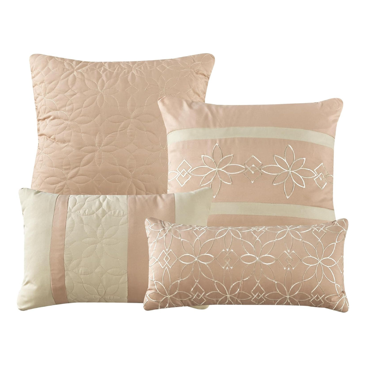ESCA Shadha Comforter Set (7-Piece) - Beige/Pink