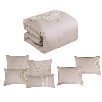 ESCA Mahalia Comforter Set (7-Piece) - Gray