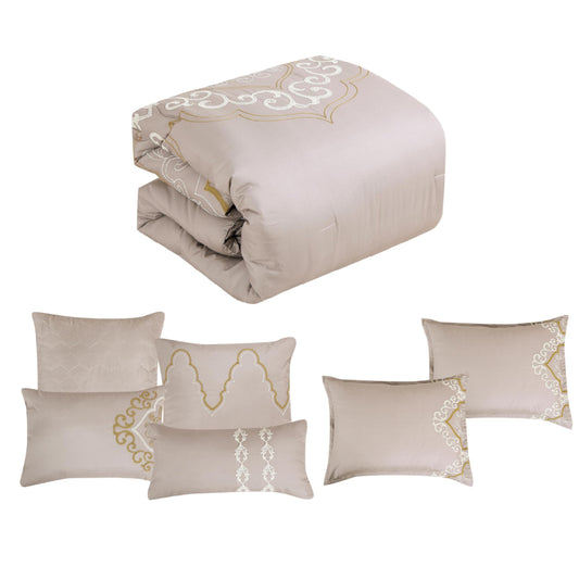 ESCA Mahalia Comforter Set (7-Piece) - Gray