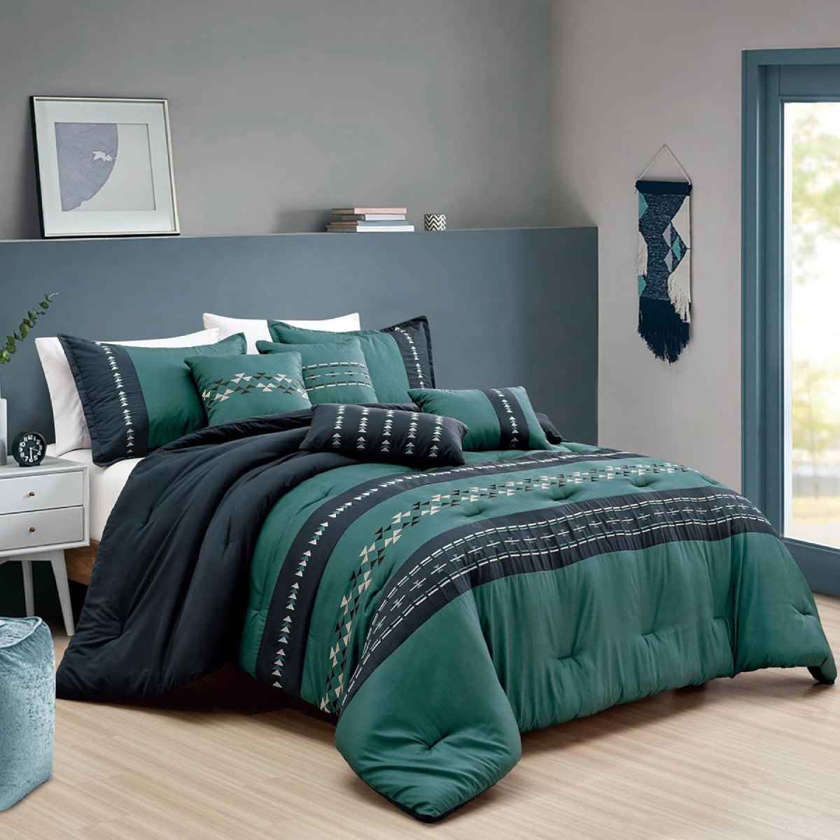 ESCA Antigone Comforter Set (7-Piece) - Green