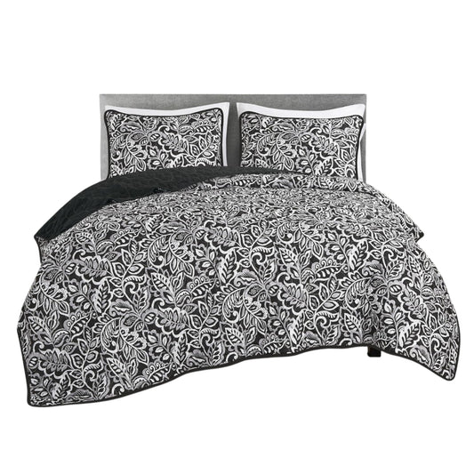 ESCA Oasis Bedspread Set (3-Piece) - Black/White