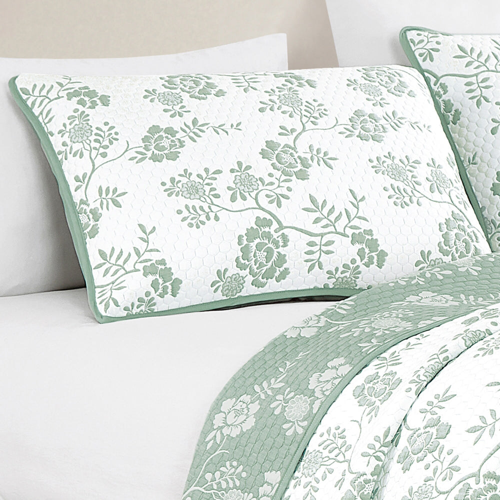 Elight Home Ratna Queen Size (3-Piece) Comforter Set - White/Green