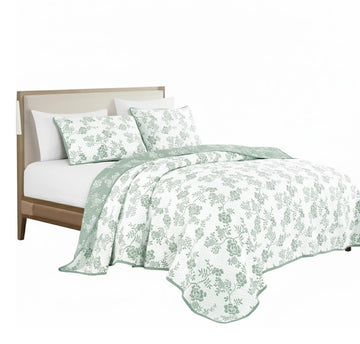 Elight Home Ratna Queen Size (3-Piece) Comforter Set - White/Green