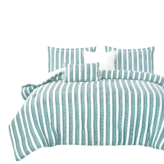 Esca Maisie Queen Size Reversible (5-Piece) Comforter Set - Blue