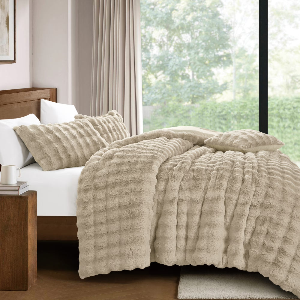 Esca Annabel Queen Size (4-Piece) Comforter Set - Beige