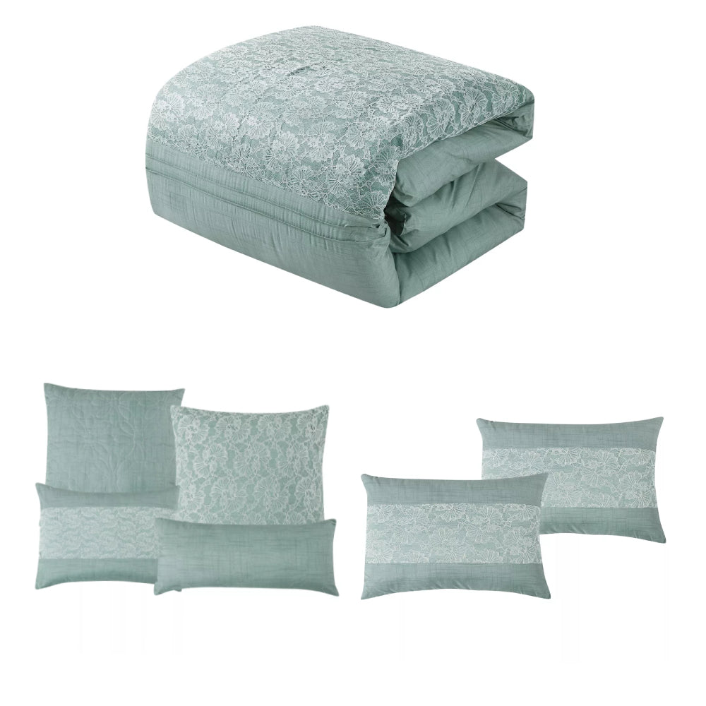 ESCA Brenda Comforter Set (7-Piece) - Green