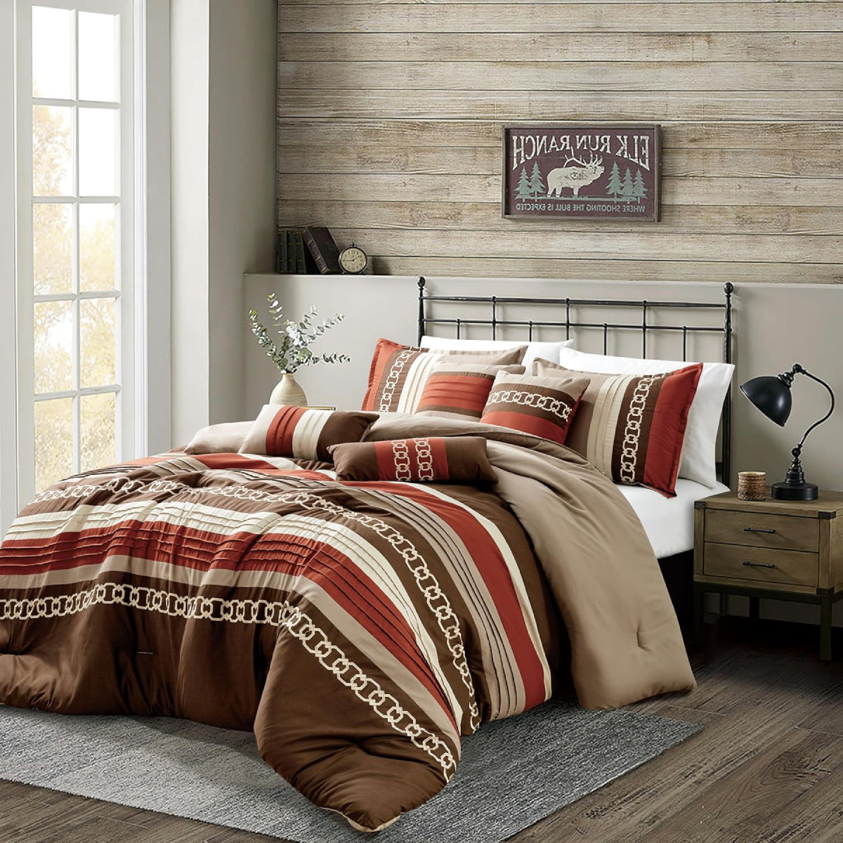 ESCA Chumana Comforter Set (7-Piece) - Brown