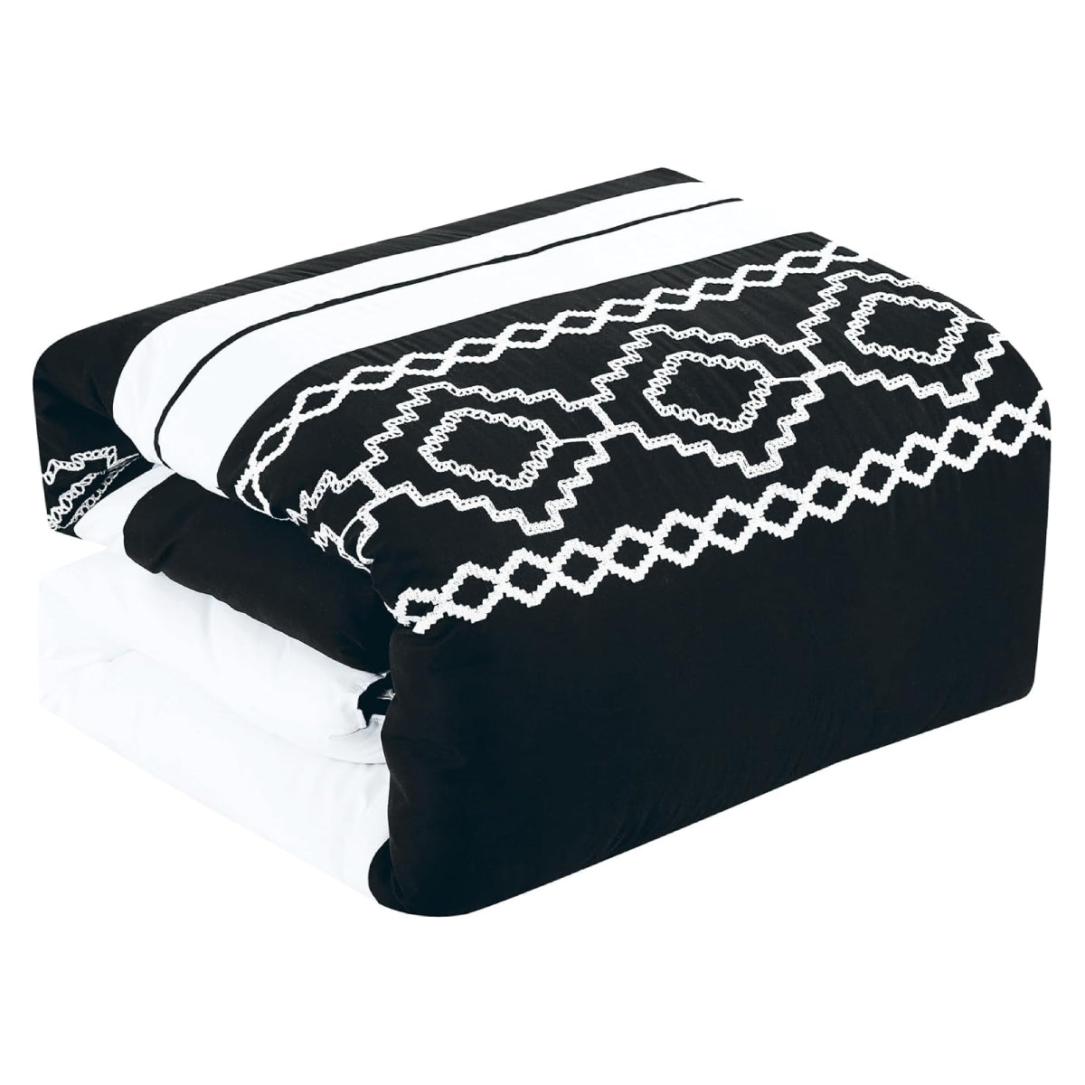 ESCA Euzebia Comforter Set (7-Piece) - Black/White