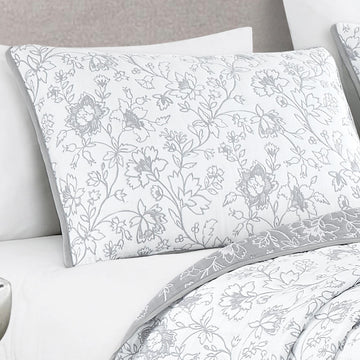 Elight Home Ratna King Size (3-Piece) Comforter Set - White/Gray