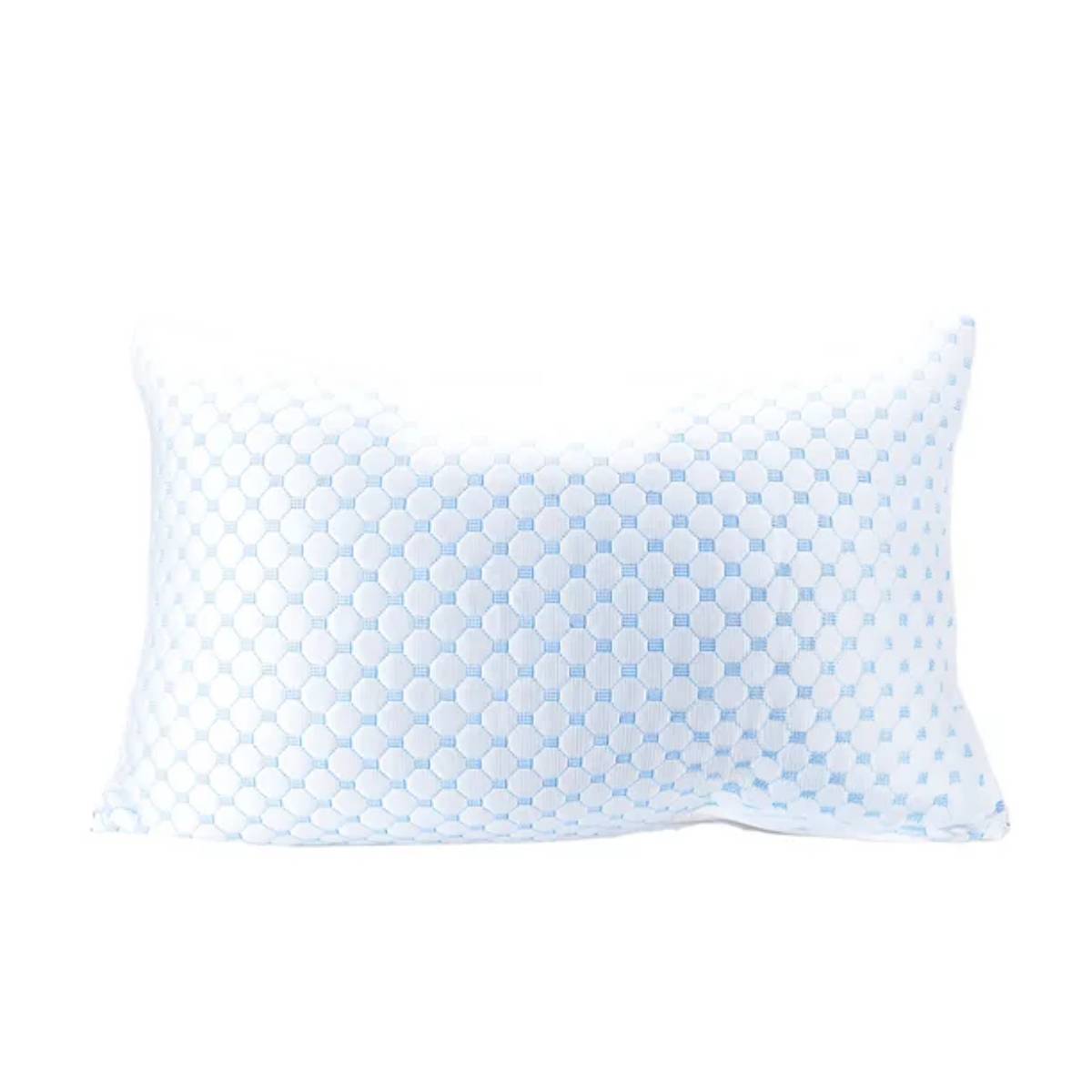 Kashi Home 28" x 19" Queen Memory Foam Cooling Comfort Pillow - White/Blue