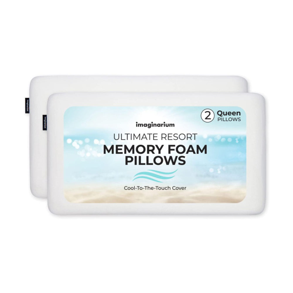 Imaginarium Ultimate Resort Queen Size Memory Foam Pillow (Set of 2) - White