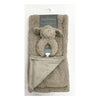 SL Home Fashions Rattle Buddies 2-Piece Puppy Throw Set - Taupe