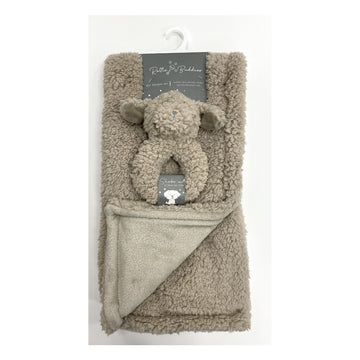 Juego de 2 mantas con forma de cachorro Rattle Buddies de SL Home Fashions, color topo 