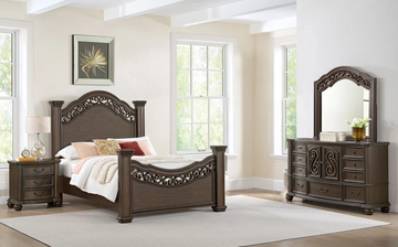 Florence Mahogany Queen 4 Piece Set
