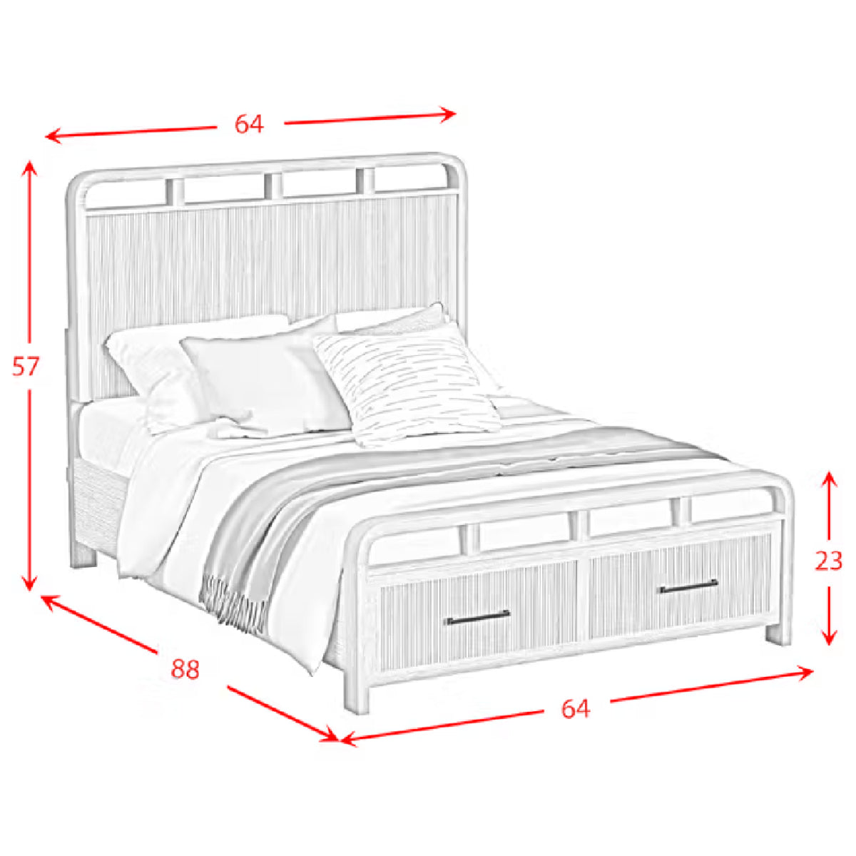Melbourine Queen Size (4-Piece) Bedroom Set by Elements - Black