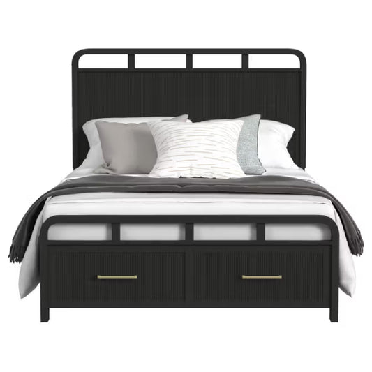 Melbourine Queen Size (4-Piece) Bedroom Set by Elements - Black