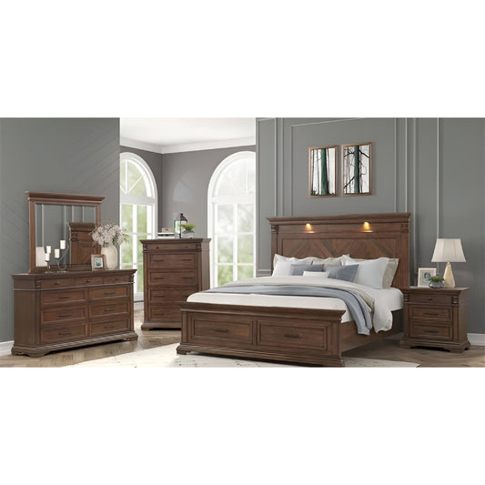Kent Queen Size (4-Piece) Bedroom Set by Best Home - Brown