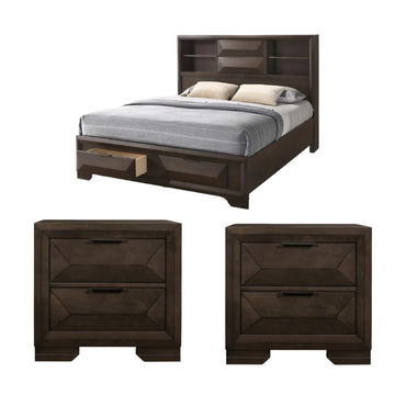 Queen Size (3-Piece) Bedroom Set by Best Home - Brown