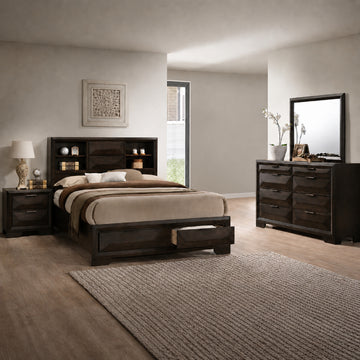 Brooke Queen Size (4-Piece) Bedroom Set by Acme Furniture - Brown