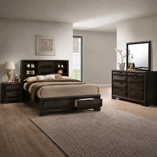 Brooke Queen Size (4-Piece) Bedroom Set by Acme Furniture - Brown
