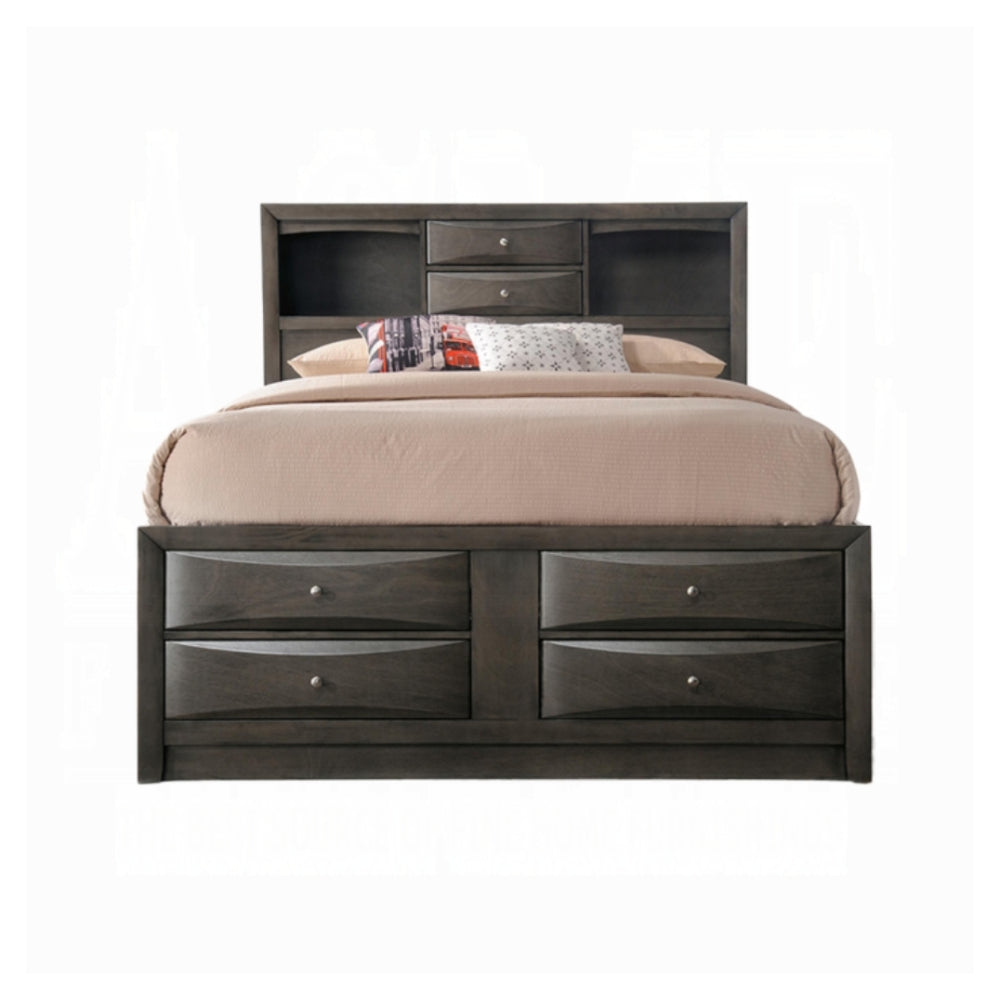 Emila Queen Bed with 2 Nightstands by Best Home - Gray